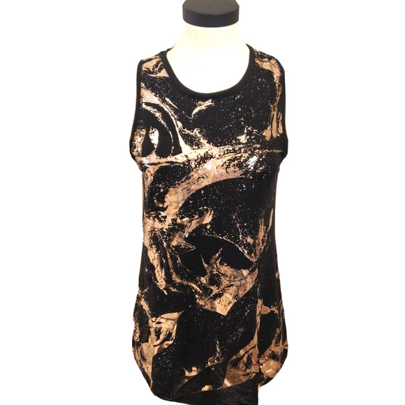 Old Navy Active Women's Tank Top Sleeveless Black Size Small Shiny Marble New - Picture 1 of 6